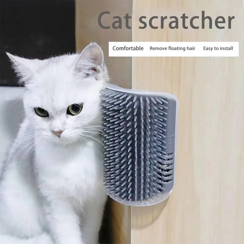 Pet Cat Corner Scrubber Massager – Self-Grooming Brush & Scratcher for Cats 🐱🖐️