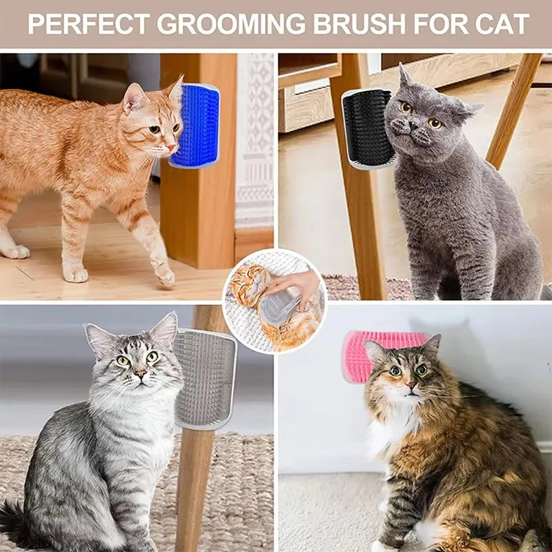 Pet Cat Corner Scrubber Massager – Self-Grooming Brush & Scratcher for Cats 🐱🖐️