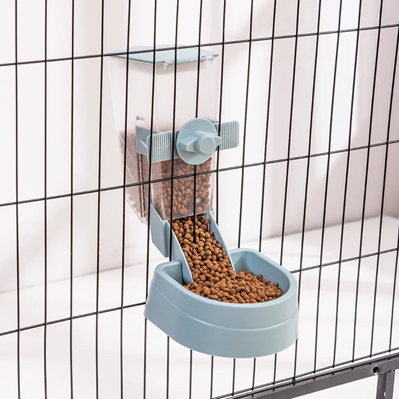 Automatic Pet Feeder & Water Dispenser – Cage Hanging Food & Water Bowl for Small Pets 🐾