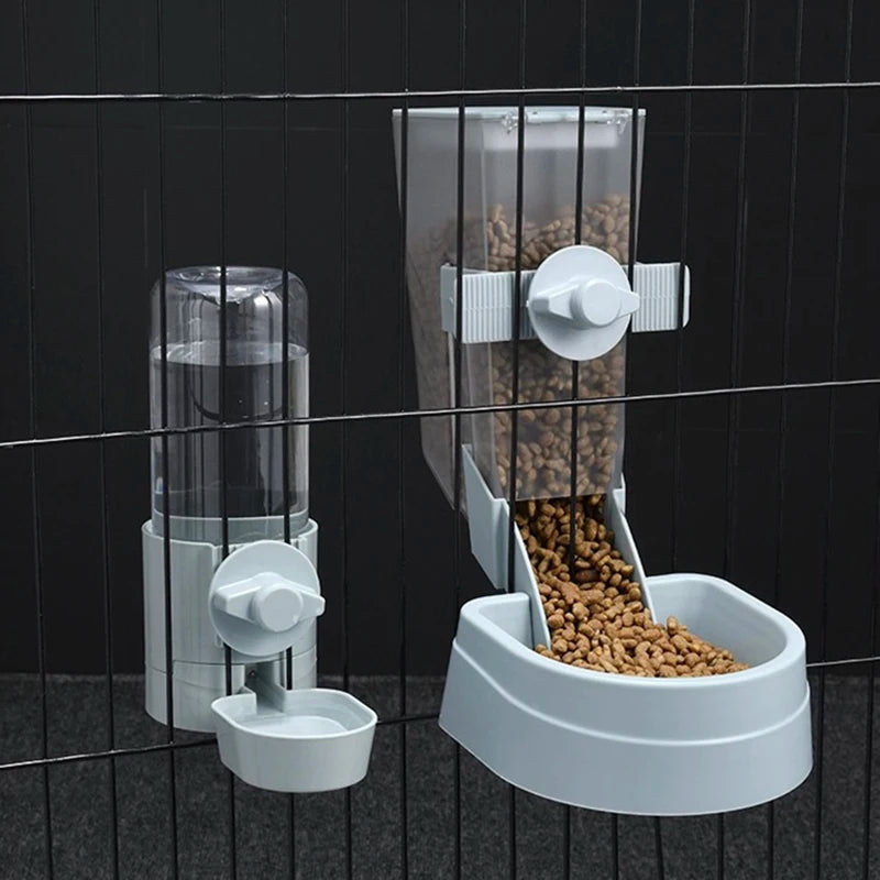 Automatic Pet Feeder & Water Dispenser – Cage Hanging Food & Water Bowl for Small Pets 🐾