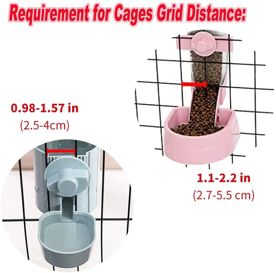 Automatic Pet Feeder & Water Dispenser – Cage Hanging Food & Water Bowl for Small Pets 🐾