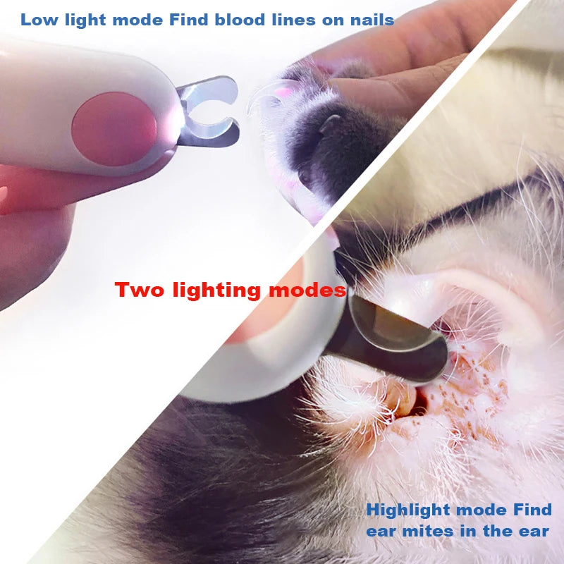 Professional Pet Nail Clipper, featuring a built-in LED light