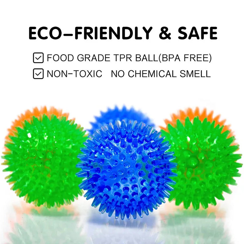 Puppy Sounding Toy Polka Squeaky Tooth Cleaning Ball