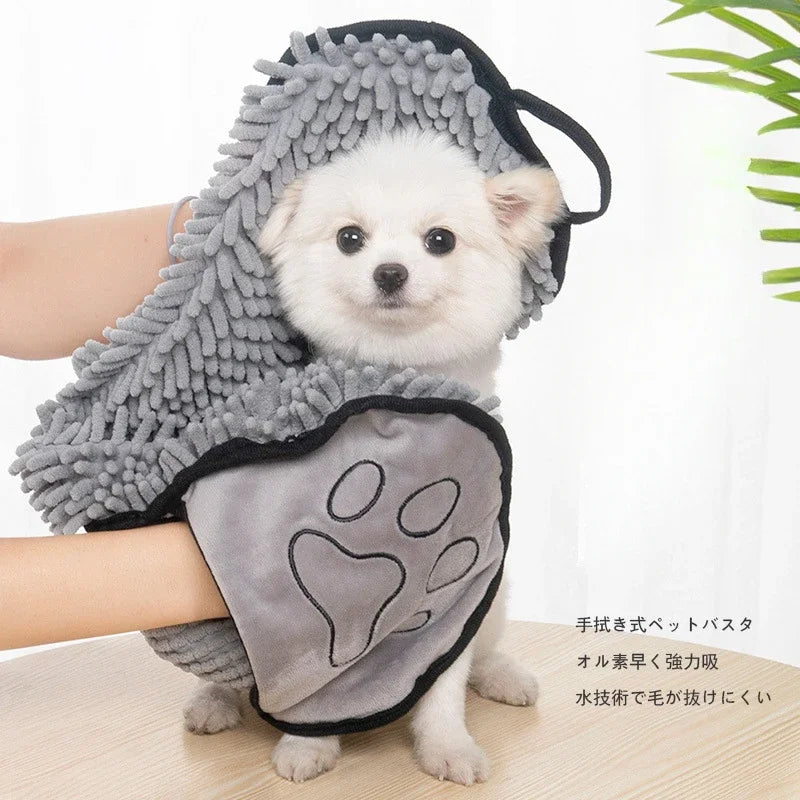 Absorbent Fiber Quick Drying Soft Plush Pet Towel