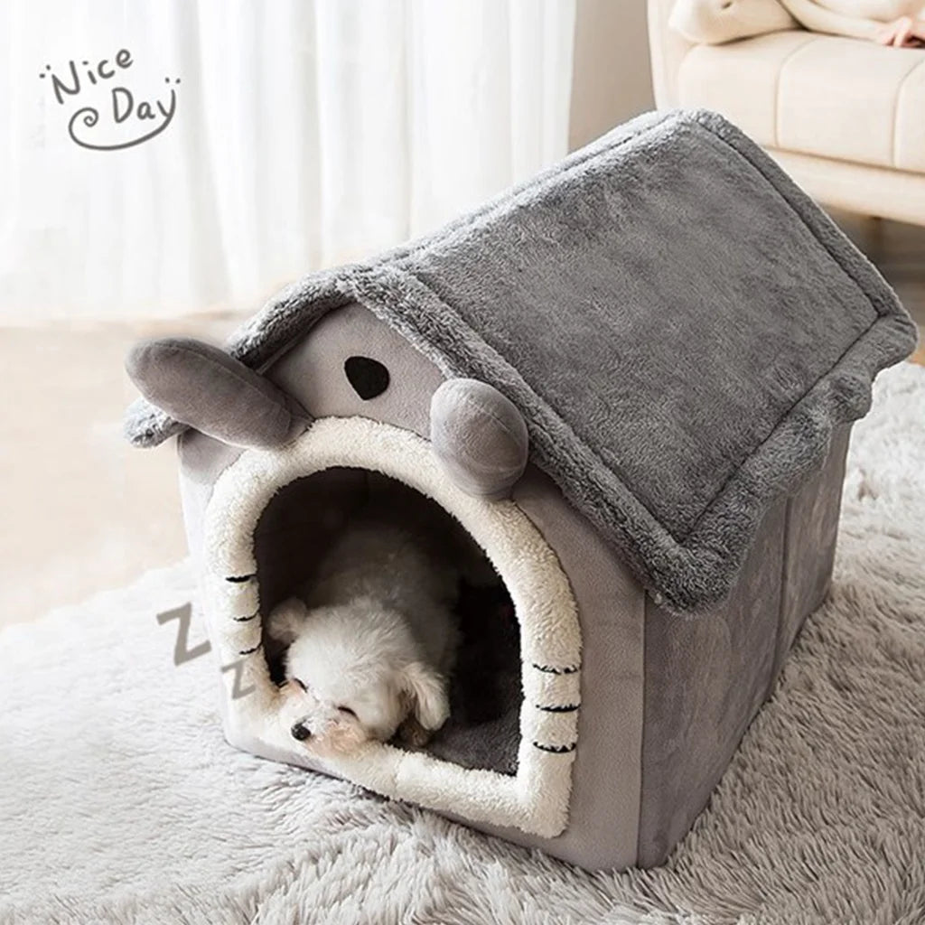 Foldable Pet Bed – Removable & Washable Cat/Dog Sleeping Nest for Indoor Comfort 🐾🛏️