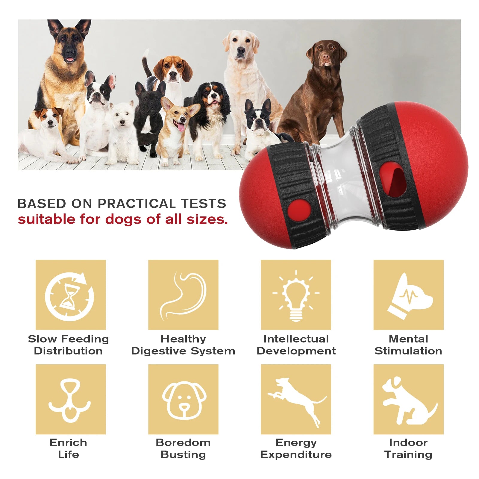 interactiventeractive Dog Puzzle Toy Ball – Adjustable Treat Dispensing Enrichment Toy for Smart Dogs 🐶🧠