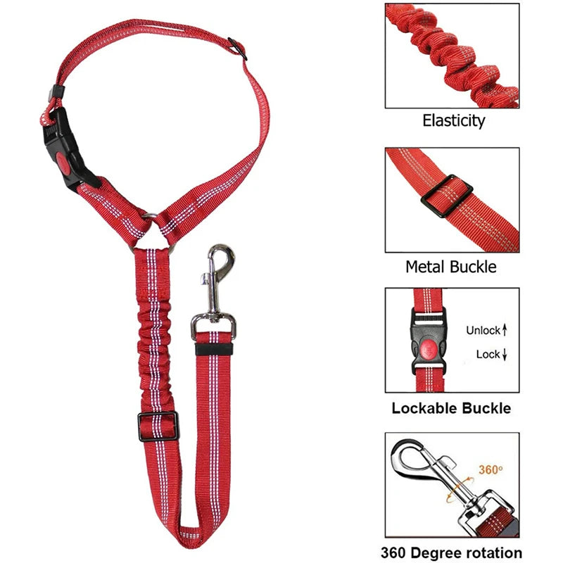 Solid Two-in-one Dog Harness Leash Pet Car Seat Belt