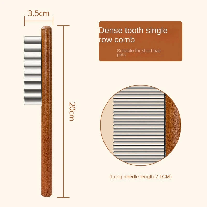 Stainless Steel Wooden Comb Pet Hair Remover