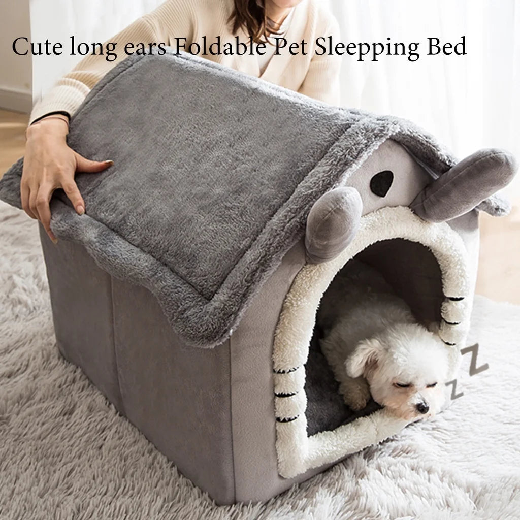 Foldable Pet Bed – Removable & Washable Cat/Dog Sleeping Nest for Indoor Comfort 🐾🛏️