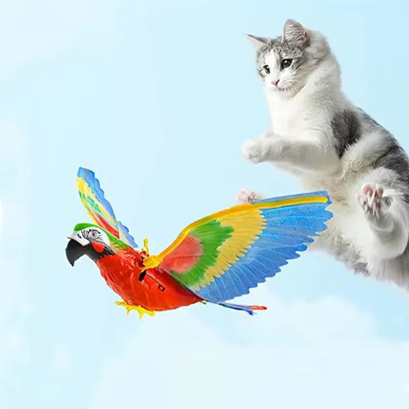 Silent Electric Parrot Toy for Cats – Interactive Hanging Flying Bird Teaser 🦜🐱