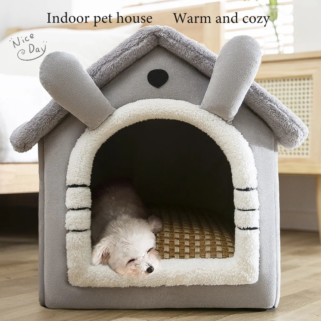 Foldable Pet Bed – Removable & Washable Cat/Dog Sleeping Nest for Indoor Comfort 🐾🛏️