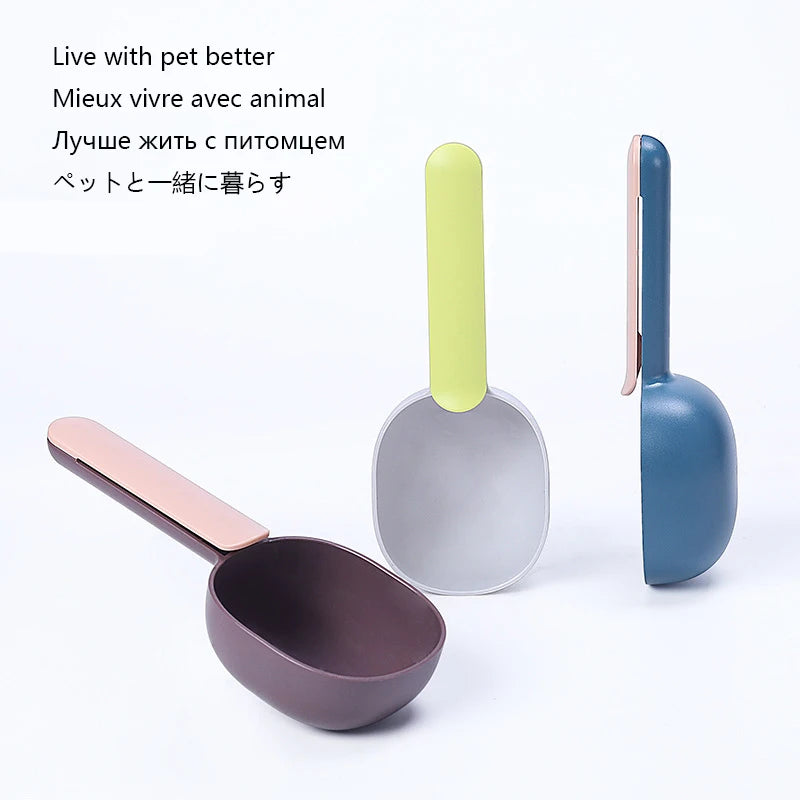 Dog Food Scoop with Sealing Clip – Multifunctional Pet Feeding Spoon & Food Storage Tool 🐶🥄