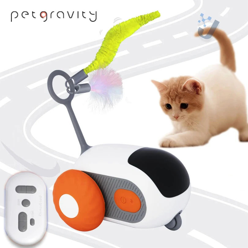 Smart Interactive Cat Toy Car – Automatic Moving Remote-Controlled Mouse Toy for Indoor Pets 🐱🚗