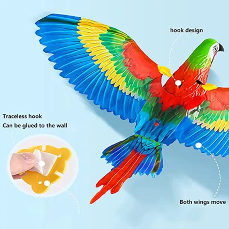 Silent Electric Parrot Toy for Cats – Interactive Hanging Flying Bird Teaser 🦜🐱