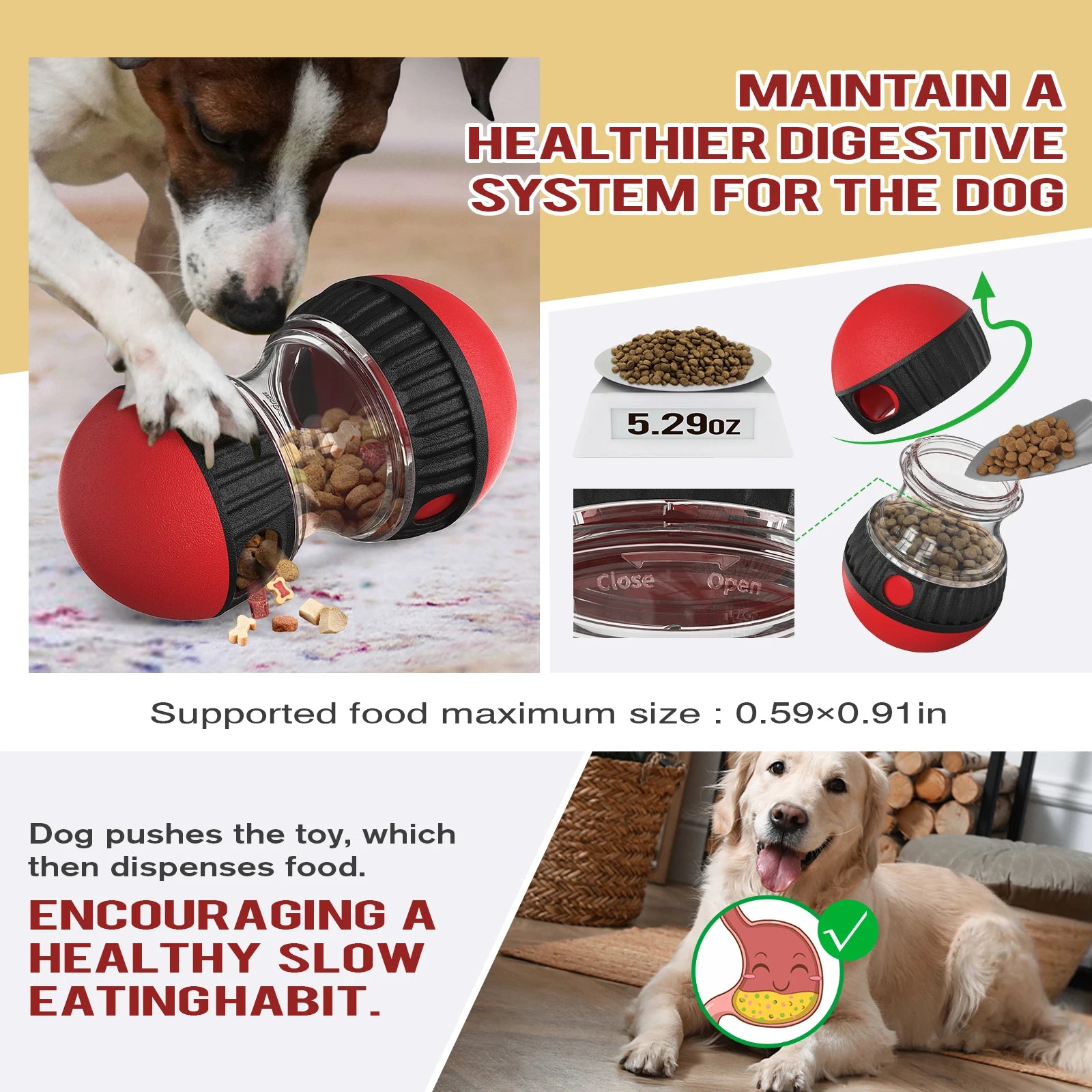 interactiventeractive Dog Puzzle Toy Ball – Adjustable Treat Dispensing Enrichment Toy for Smart Dogs 🐶🧠