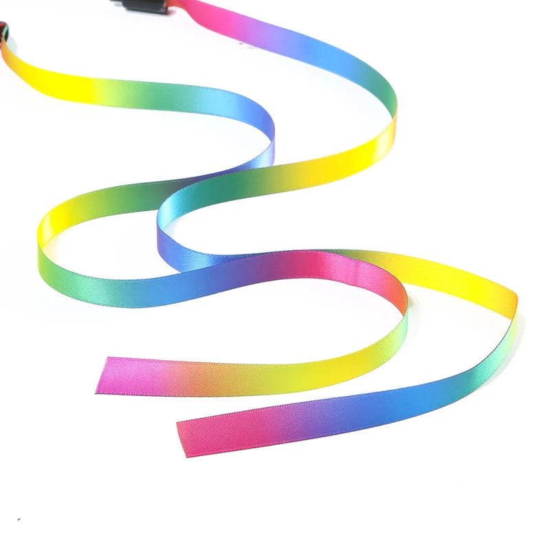 Rainbow Strip Cat Teaser Wand – Interactive & Fun Playtime Toy for Cats 🐾🌈