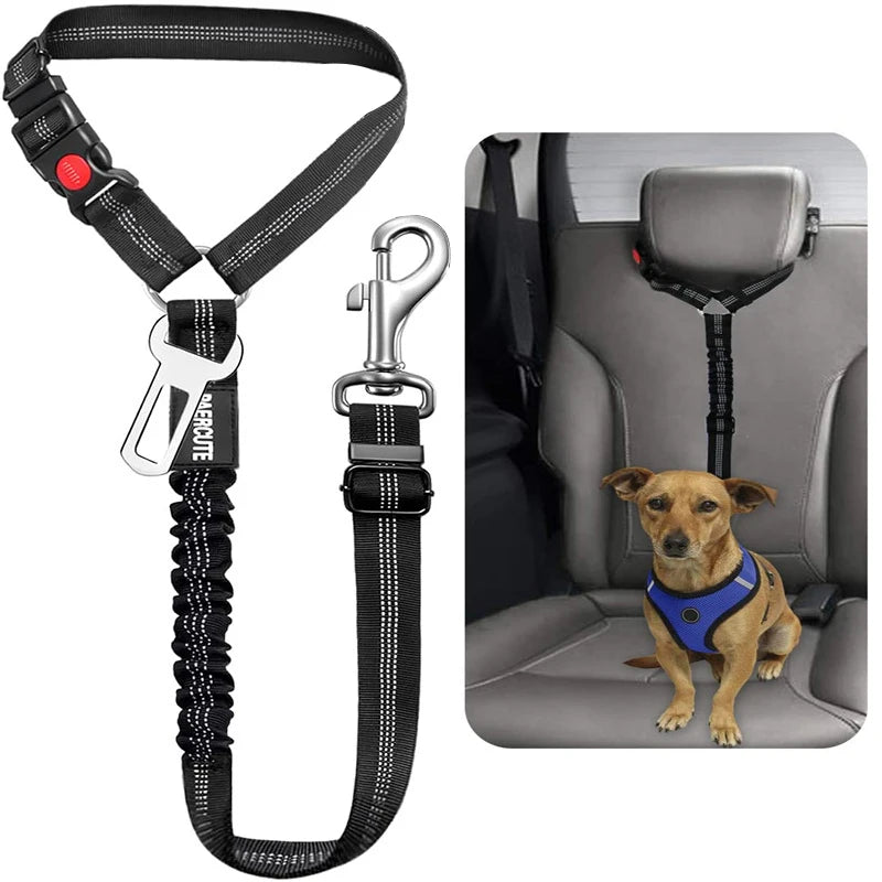 Solid Two-in-one Dog Harness Leash Pet Car Seat Belt