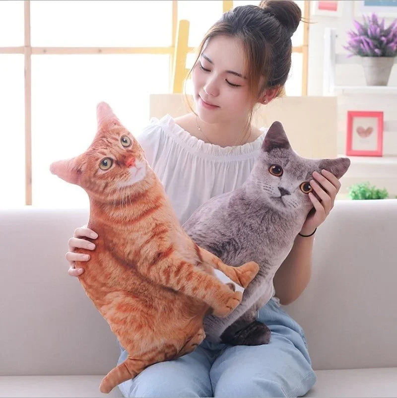 3D Simulation Washable Pet Cats Plush Pillow