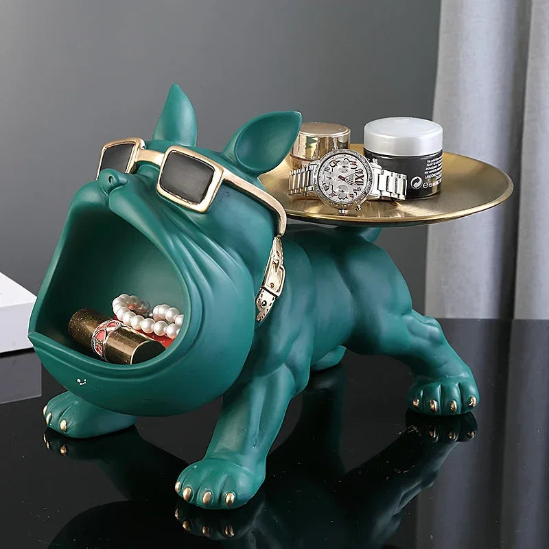 Bulldog Figurine Storage Box – Stylish Resin Dog Statue for Home Decor 🐶🏡