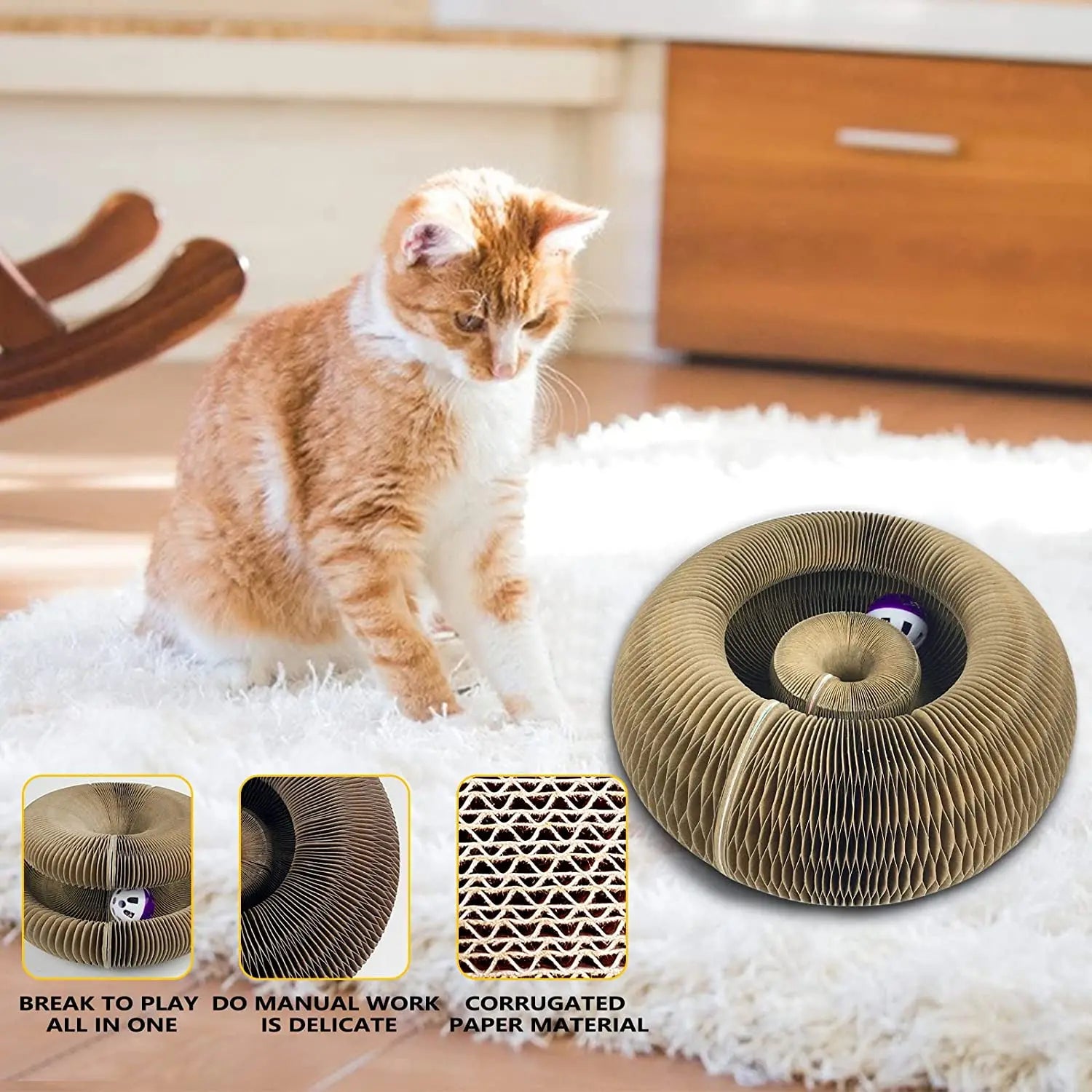 Magic Cat Scratch Organ Board – Interactive Cat Toy with Ball & Claw Grinding Scratcher 🐱🎾