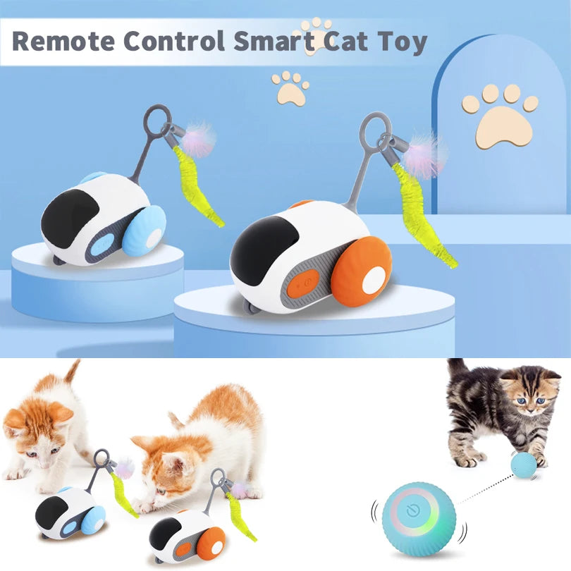 Smart Interactive Cat Toy Car – Automatic Moving Remote-Controlled Mouse Toy for Indoor Pets 🐱🚗