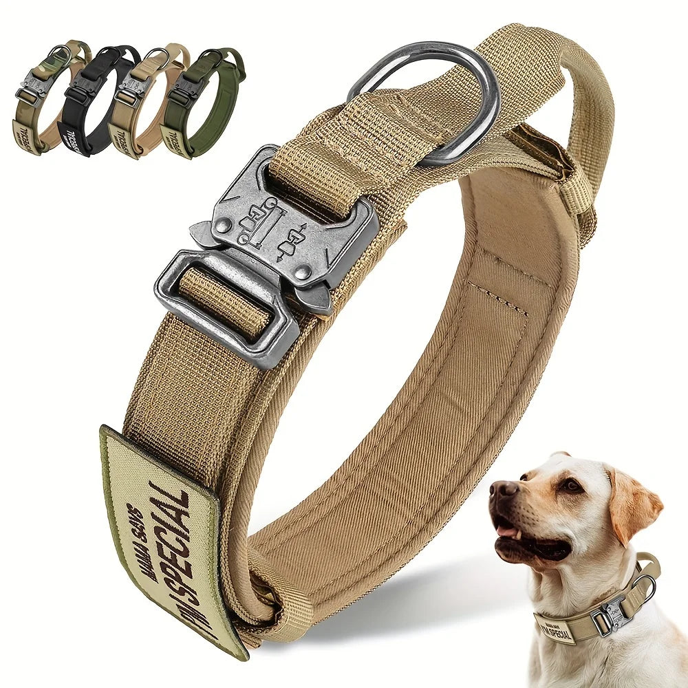 Heavy-Duty Tactical Dog Collar – Military-Grade K9 Collar with Handle for Training & Outdoor Adventures 🐕🎖️