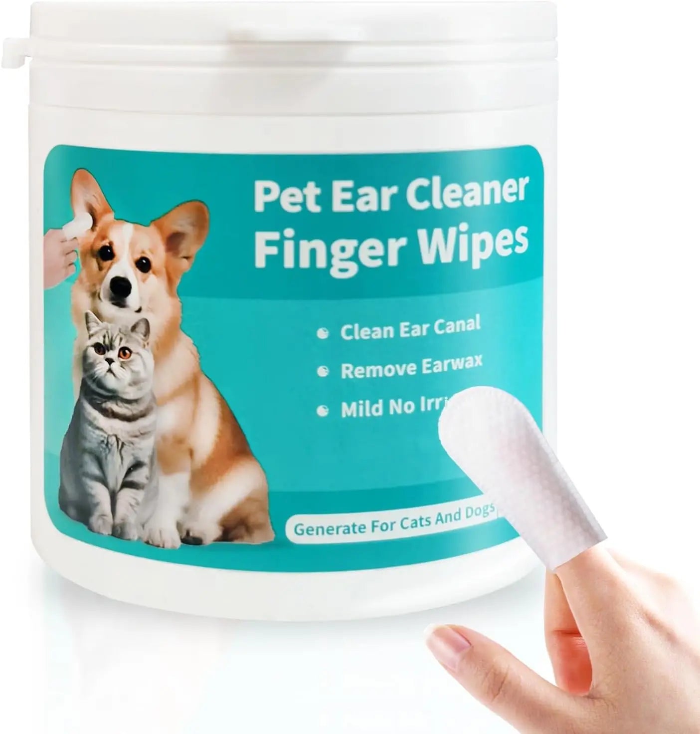 Pet Ear Wipes – Soft & Easy Ear Cleaner Finger Wipes for Dogs & Cats 🐾🧼