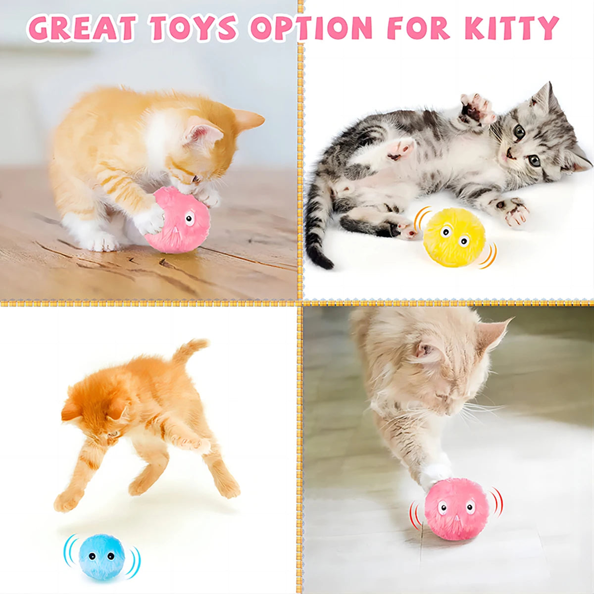 Smart Interactive Cat Toy Ball – Catnip-Infused Play Ball for Kittens & Cats 🐾🎾