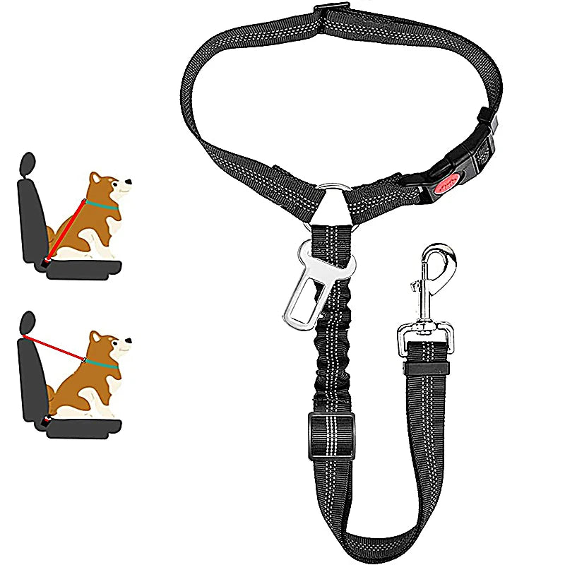 Solid Two-in-one Dog Harness Leash Pet Car Seat Belt