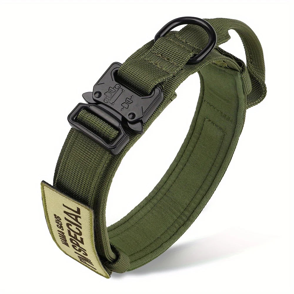 Heavy-Duty Tactical Dog Collar – Military-Grade K9 Collar with Handle for Training & Outdoor Adventures 🐕🎖️