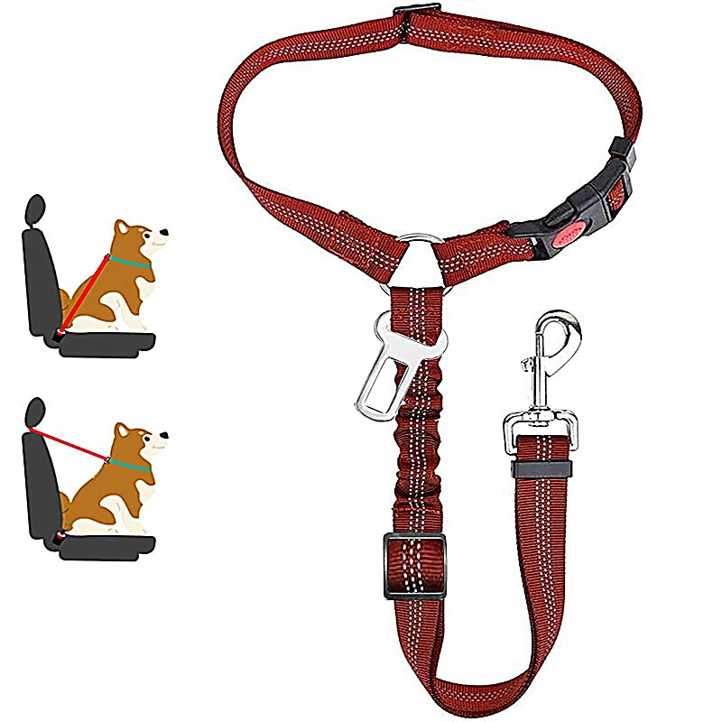 Solid Two-in-one Dog Harness Leash Pet Car Seat Belt