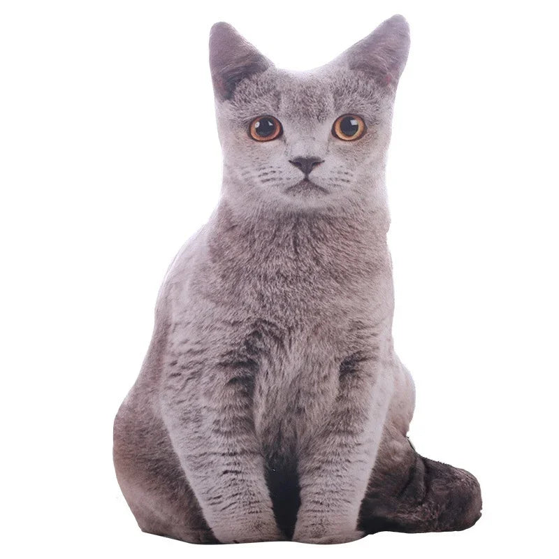 3D Simulation Washable Pet Cats Plush Pillow