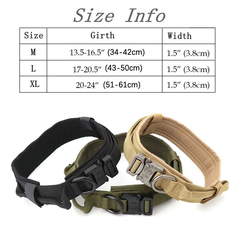 Heavy-Duty Tactical Dog Collar – Military-Grade K9 Collar with Handle for Training & Outdoor Adventures 🐕🎖️