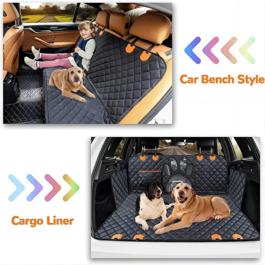 Dog Car Seat Cover – Waterproof Hammock with Mesh Window & Side Protection 🚗🐶