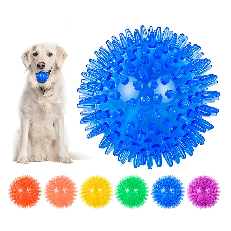 Puppy Sounding Toy Polka Squeaky Tooth Cleaning Ball