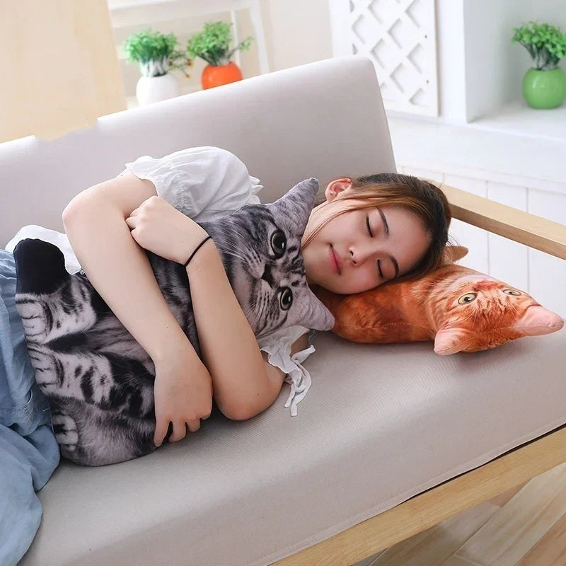 3D Simulation Washable Pet Cats Plush Pillow