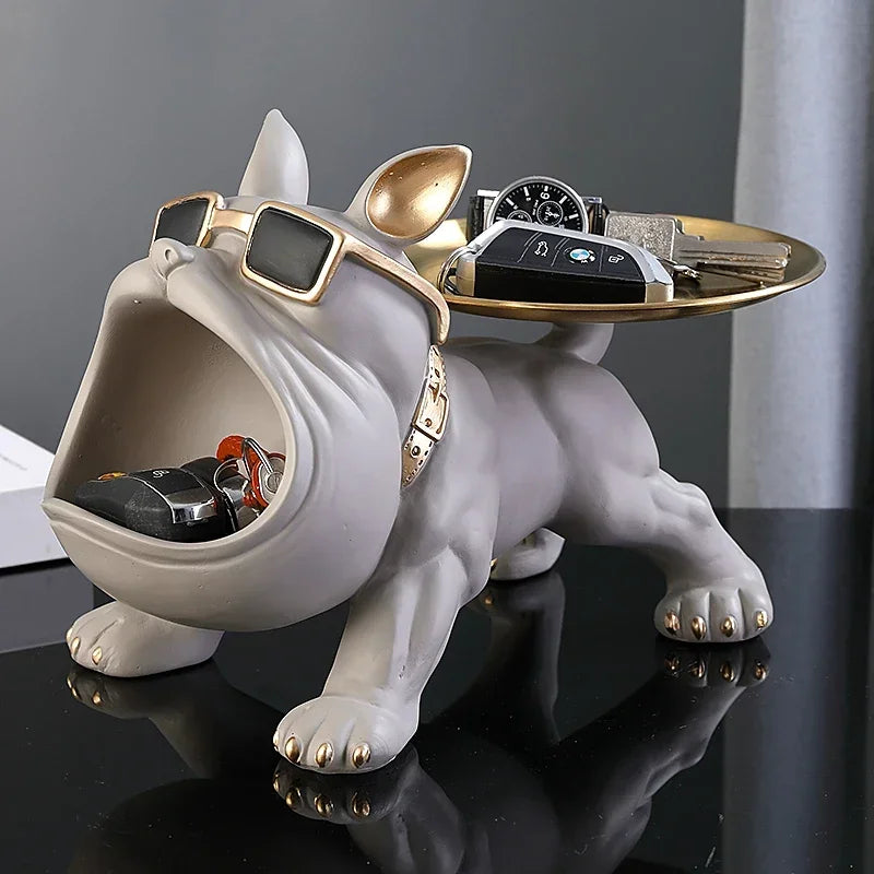 Bulldog Figurine Storage Box – Stylish Resin Dog Statue for Home Decor 🐶🏡