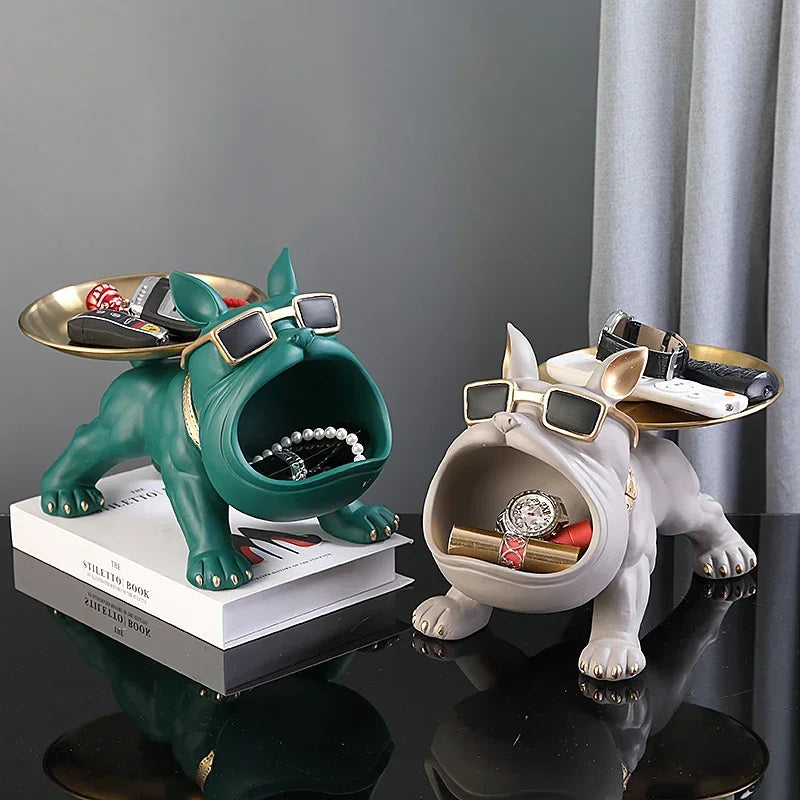 Bulldog Figurine Storage Box – Stylish Resin Dog Statue for Home Decor 🐶🏡