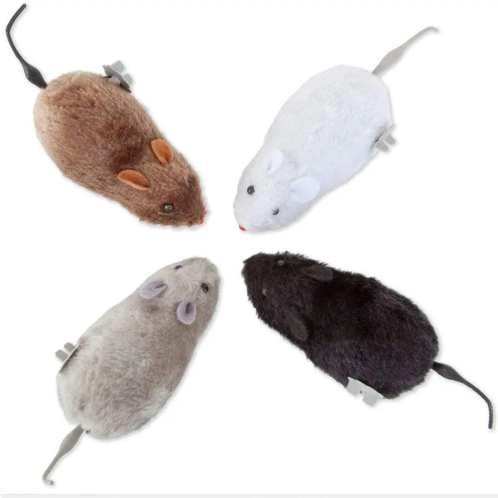 1Pc Funny Lifelike Plush Mouse Running Rat Toy