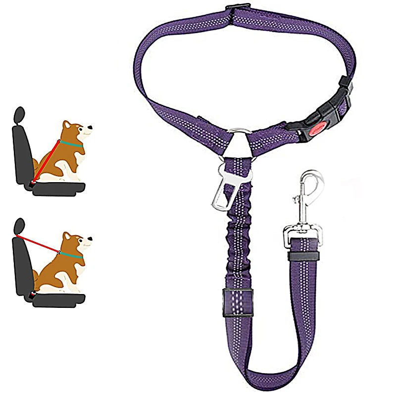 Solid Two-in-one Dog Harness Leash Pet Car Seat Belt