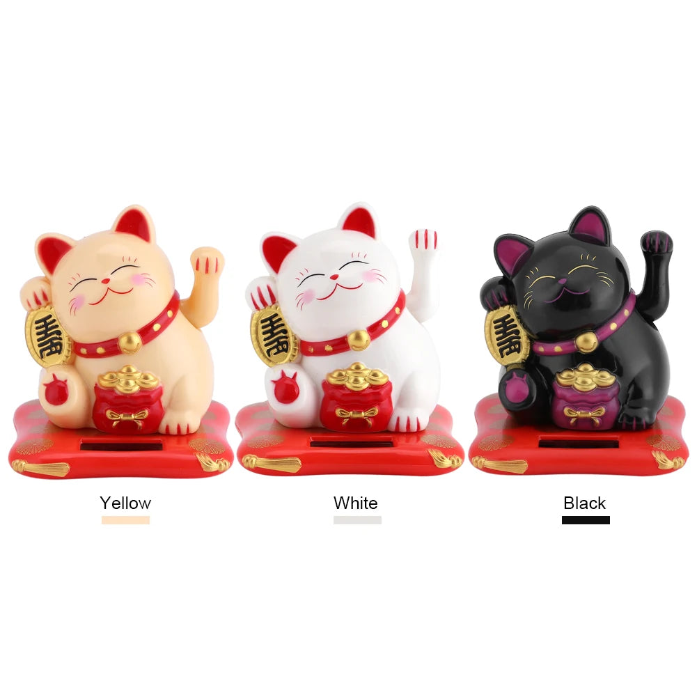 Wealth Welcoming Solar Powered Cute Waving Cat Good Luck