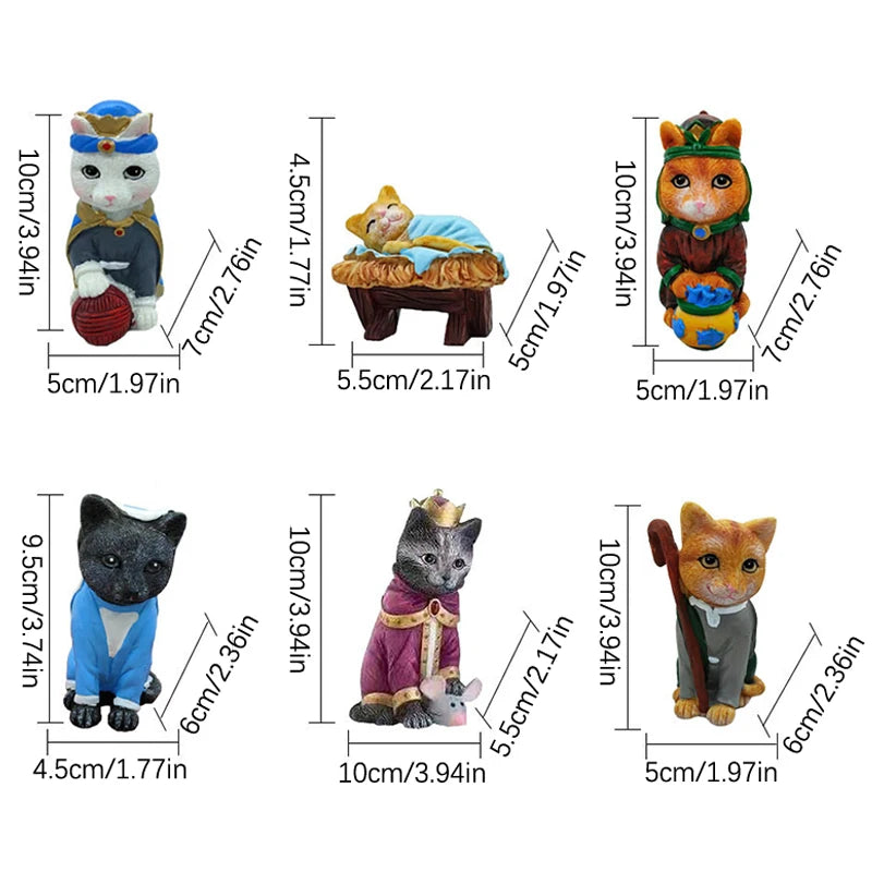 Nativity Royal Cats Christmas Decoration Resin Crafts