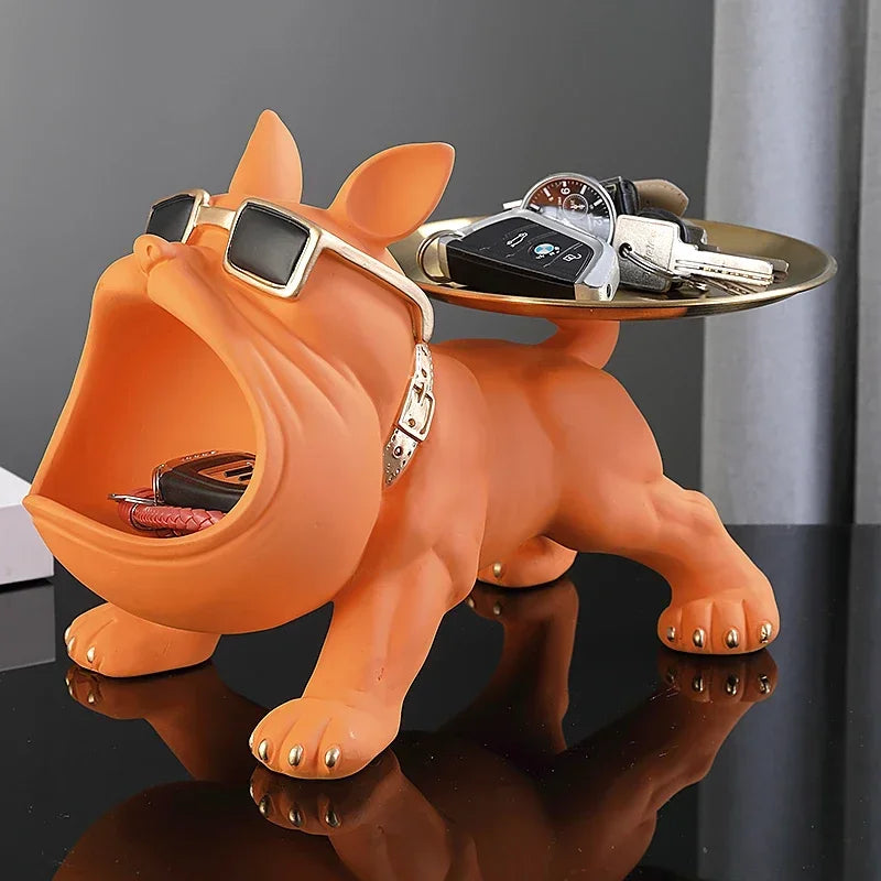 Bulldog Figurine Storage Box – Stylish Resin Dog Statue for Home Decor 🐶🏡