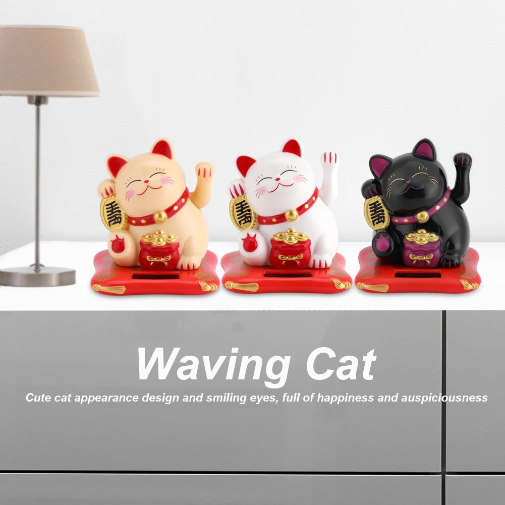 Wealth Welcoming Solar Powered Cute Waving Cat Good Luck