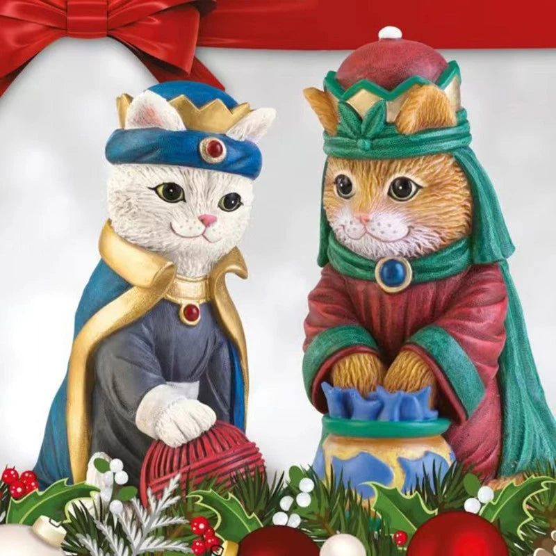 Nativity Royal Cats Christmas Decoration Resin Crafts