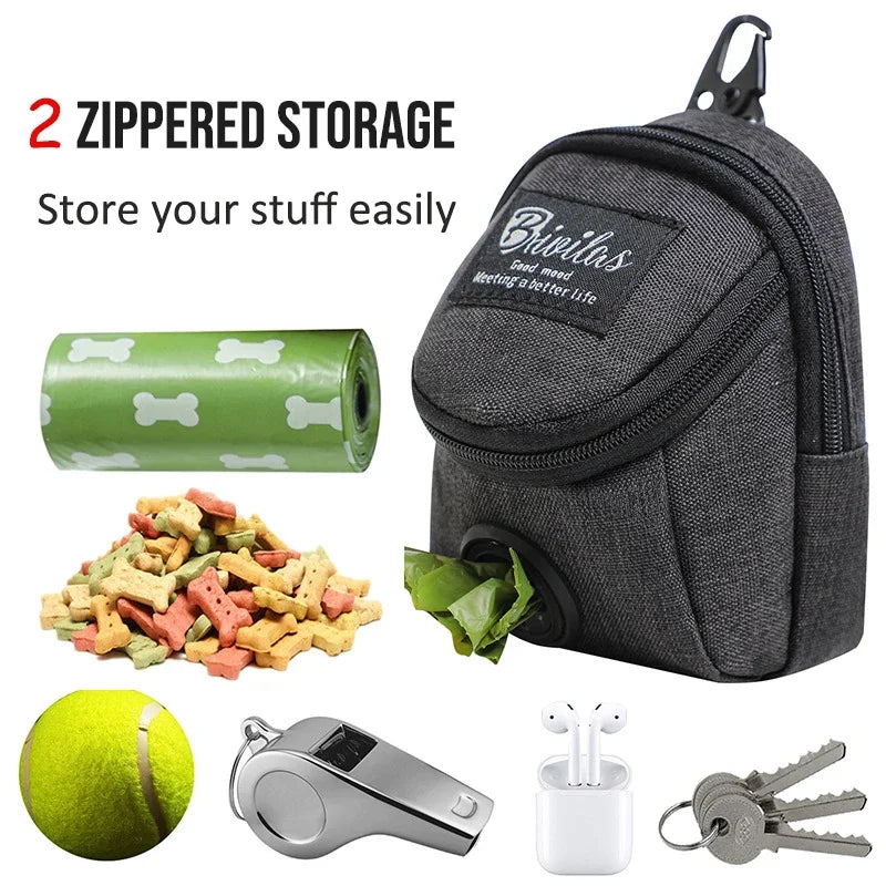 Portable Dog Treat Pouch with Poop Bag Dispenser – Multifunctional Training & Travel Bag 🐶🎒