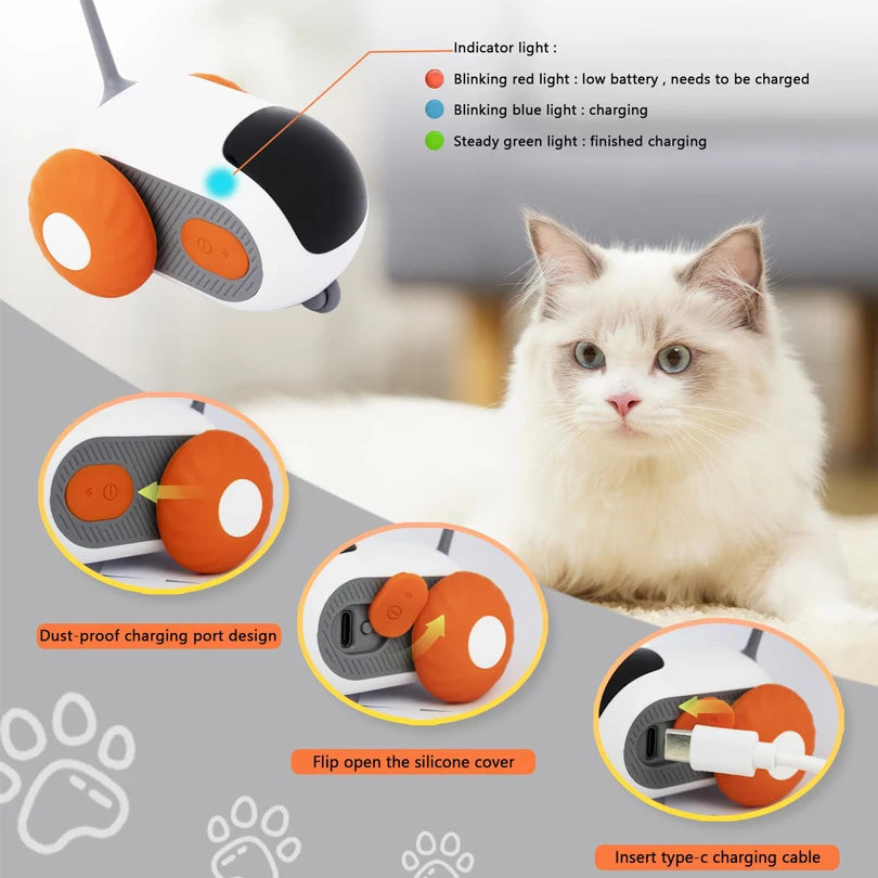 Smart Interactive Cat Toy Car – Automatic Moving Remote-Controlled Mouse Toy for Indoor Pets 🐱🚗