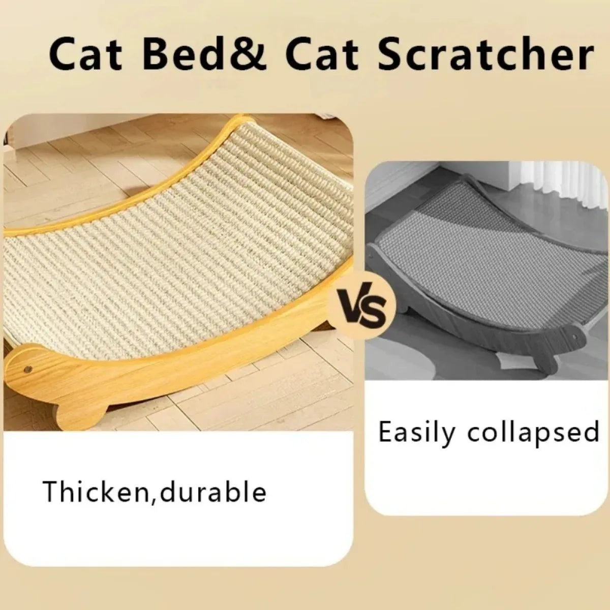 Wooden Cat Scratching Pad – Multi-Function Cat Bed & Scratch Board 🐱🌿