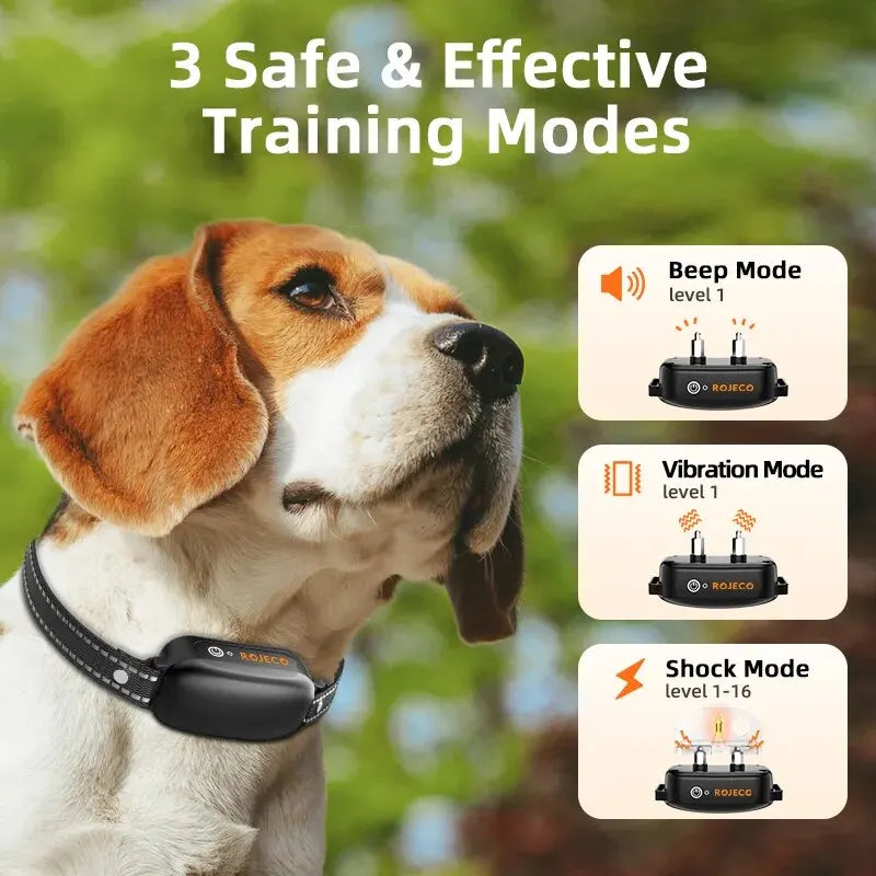 OJECO Electric Dog Training Collar – Rechargeable Remote-Controlled Waterproof Bark Control Collar 🐶📡