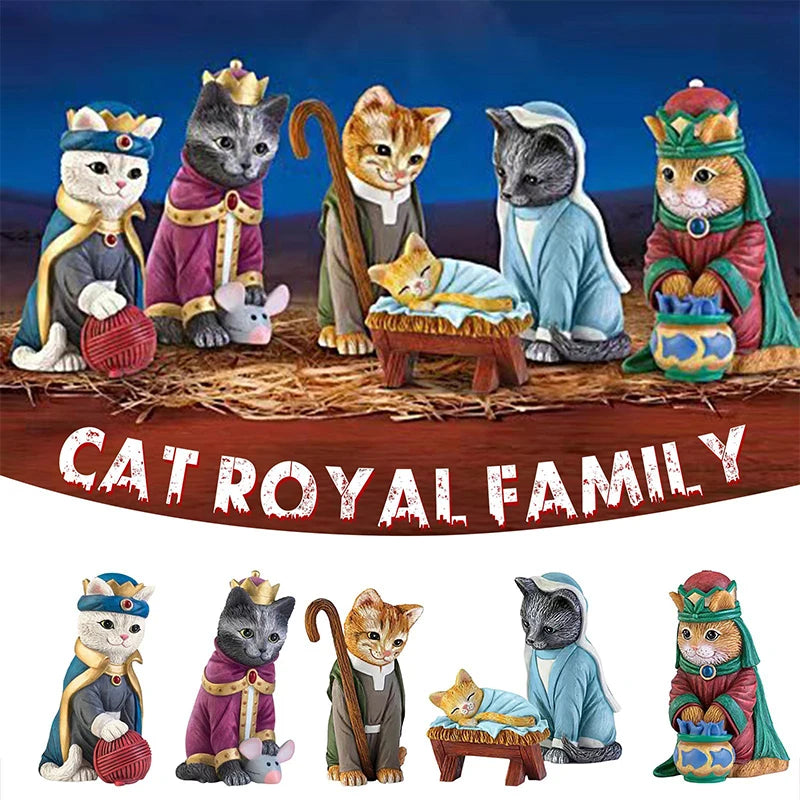 Nativity Royal Cats Christmas Decoration Resin Crafts